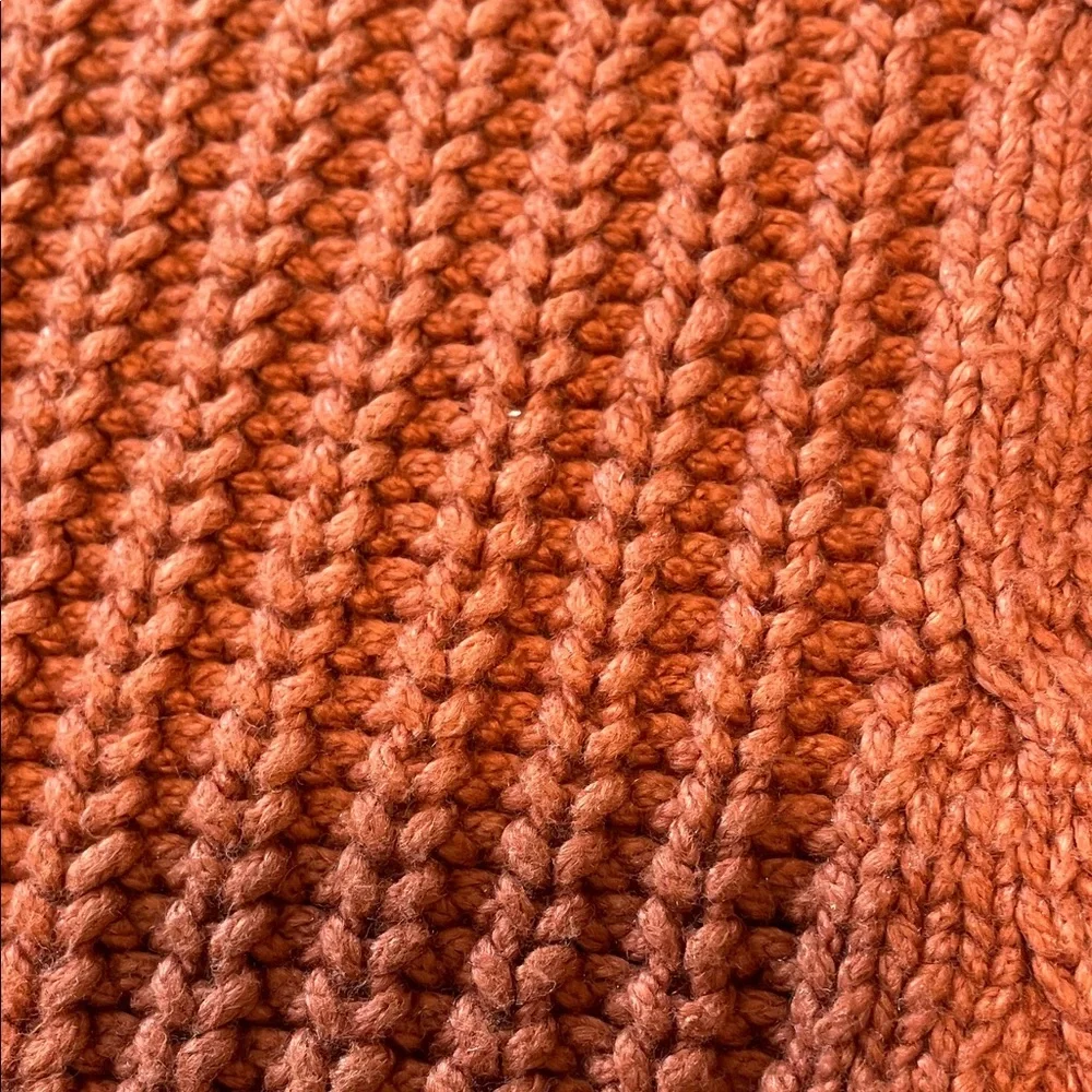 Coldwater creek V-Neck Sweater Vest - Rust medium knit cable cotton